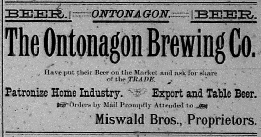 Newspaper ad - <i>The Ontonagon Herald</i>, 18 Aug 1894